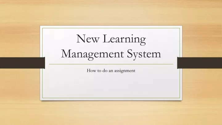 new learning management system
