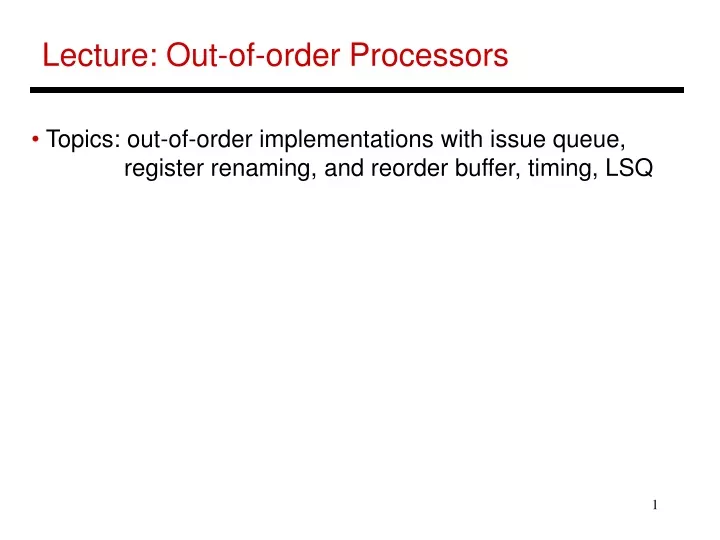 lecture out of order processors