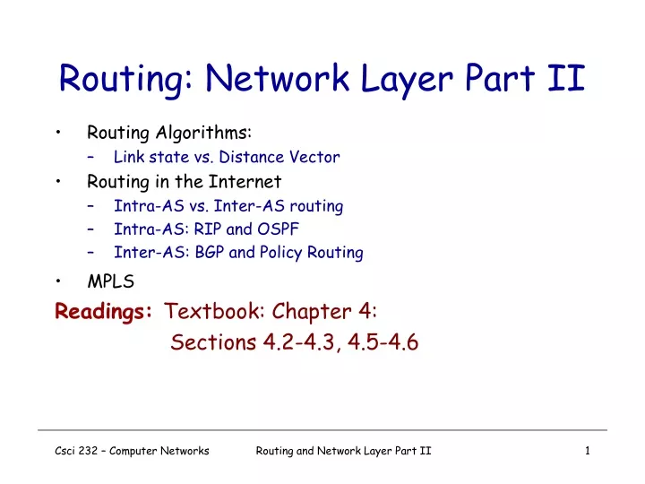 routing network layer part ii