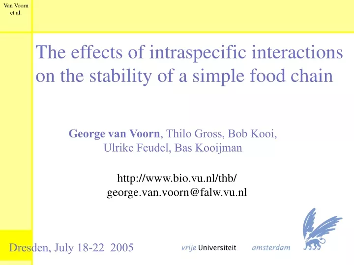 the effects of intraspecific interactions on the stability of a simple food chain