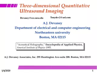 Three-dimensional Quantitative Ultrasound Imaging