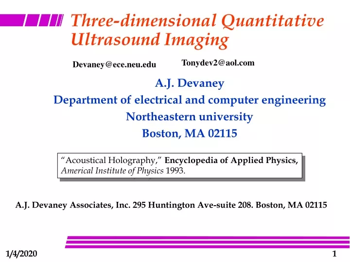 three dimensional quantitative ultrasound imaging