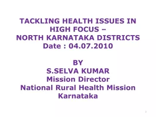 Karnataka  TERRITORIAL HEALTH INEQUALITIES