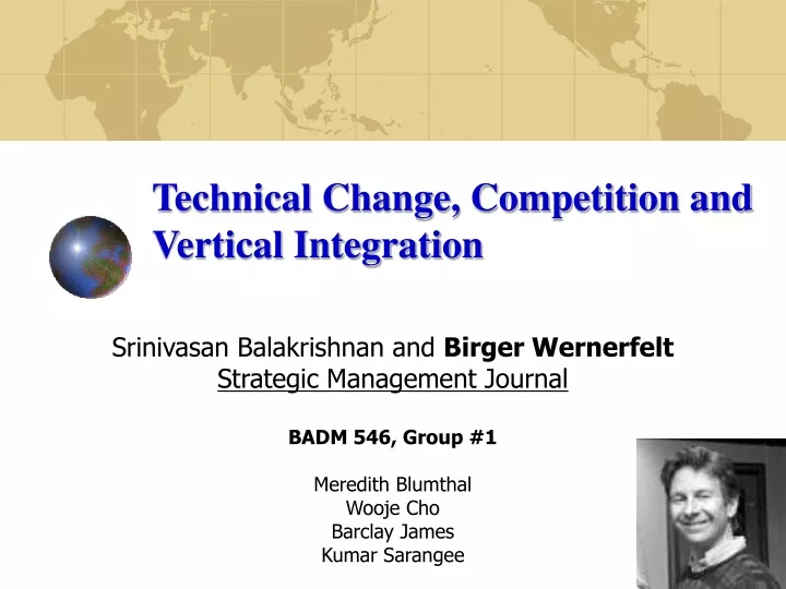 technical change competition and vertical integration