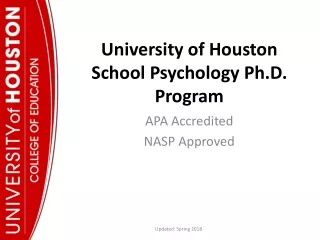 University of Houston School Psychology Ph.D. Program