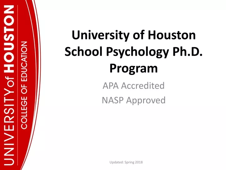 university of houston school psychology ph d program