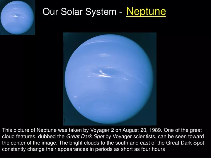 this picture of neptune was taken by voyager