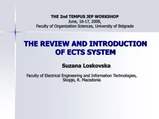 THE REVIEW AND INTRODUCTION OF ECTS SYSTEM