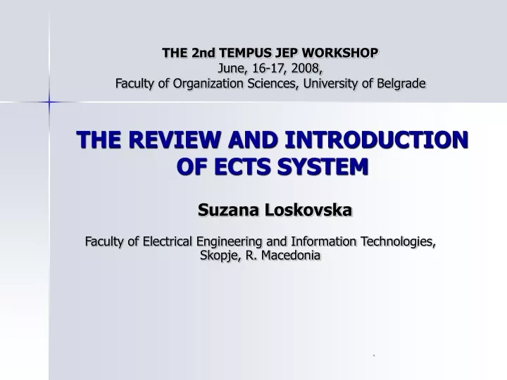 the review and introduction of ects system