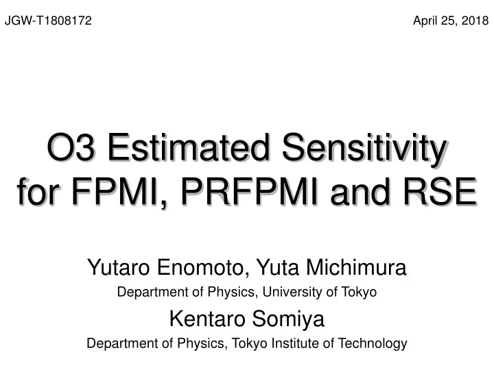 o3 estimated sensitivity for fpmi prfpmi and rse