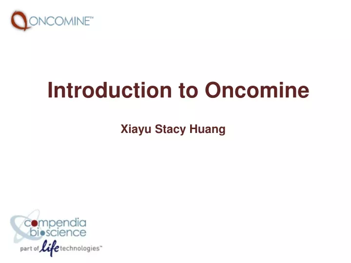 introduction to oncomine