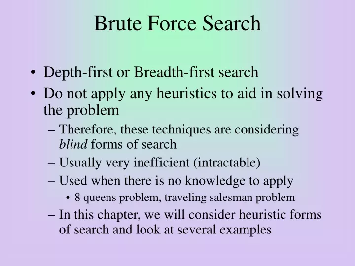 brute force search
