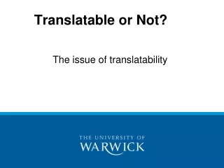Translatable or Not?