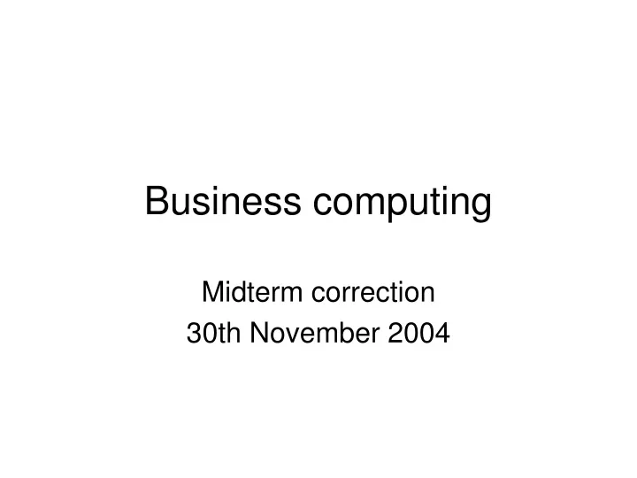 business computing