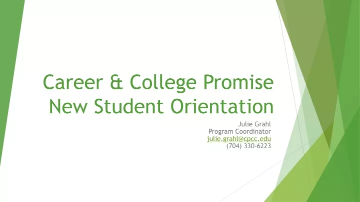 career college promise new student orientation