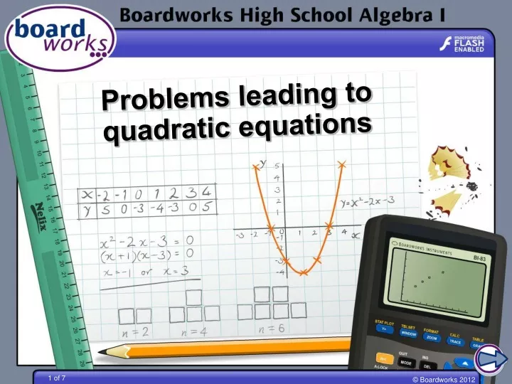 problems leading to quadratic equations