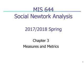 MIS 644 Social Newtork Analysis 2017/2018 Spring