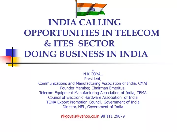india calling opportunities in telecom ites sector doing business in india