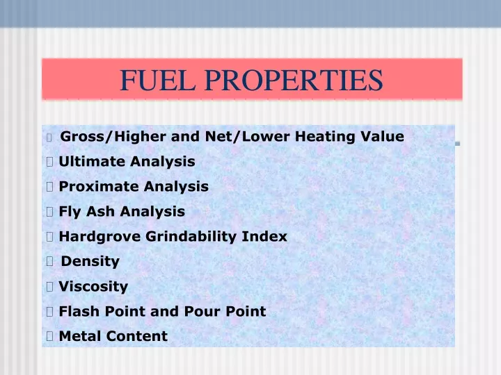 fuel properties