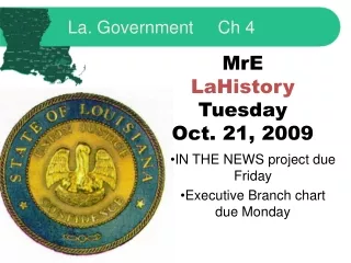 MrE LaHistory Tuesday Oct. 21, 2009