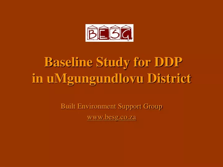 baseline study for ddp in umgungundlovu district