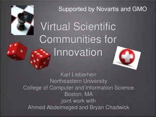 Virtual Scientific Communities for Innovation