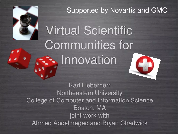 virtual scientific communities for innovation
