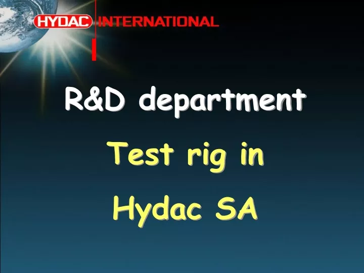 r d department test rig in hydac sa