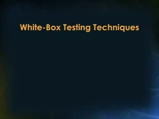 White-Box Testing Techniques