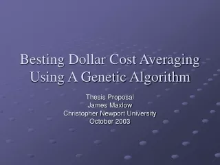Besting Dollar Cost Averaging Using A Genetic Algorithm