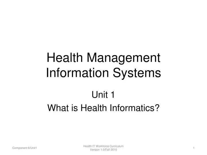 health management information systems