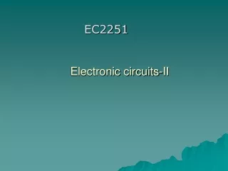 Electronic circuits-II