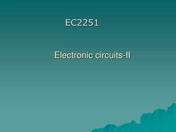 electronic circuits ii