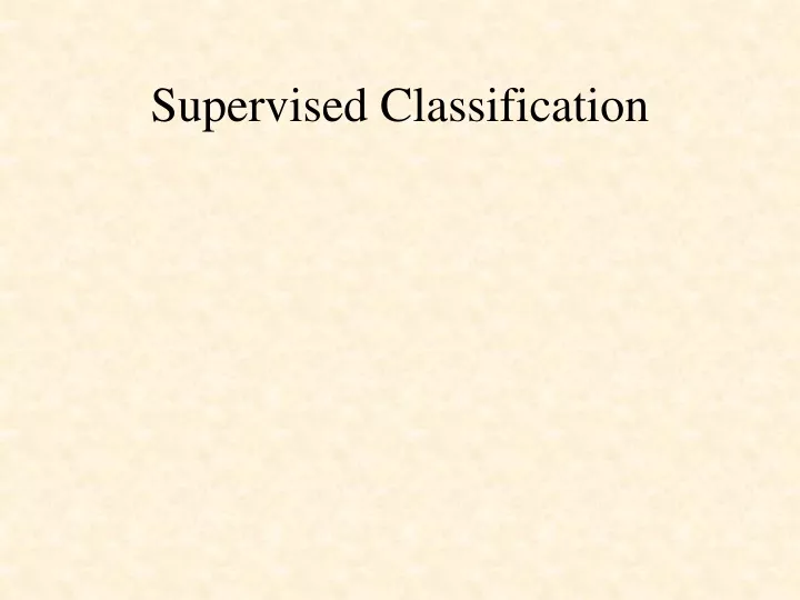 supervised classification