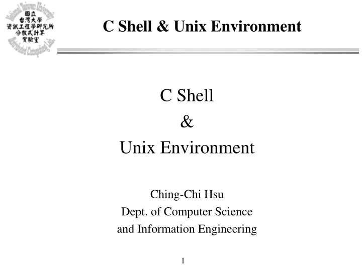 c shell unix environment