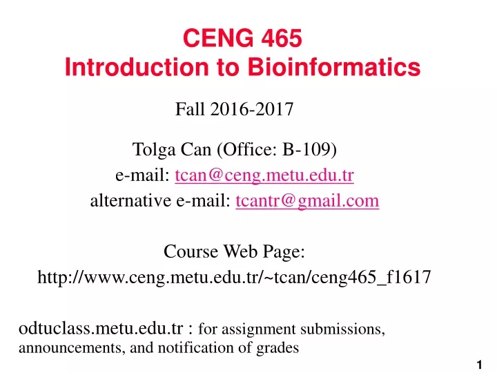 ceng 465 introduction to bioinformatics