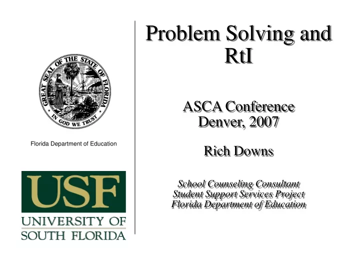 problem solving and rti asca conference denver