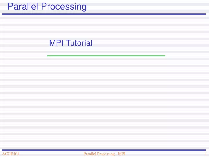 parallel processing