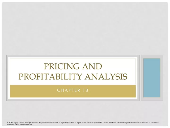 pricing and profitability analysis