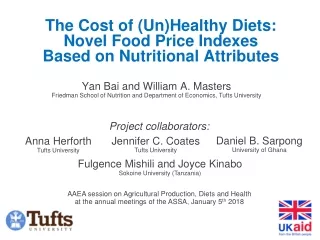 The Cost of (Un)Healthy Diets:  Novel Food Price Indexes  Based on Nutritional Attributes