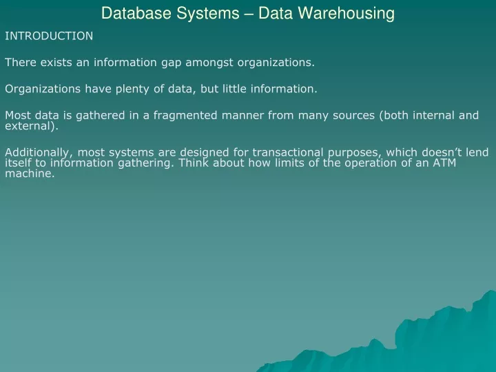 database systems data warehousing