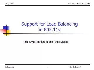 Support for Load Balancing in 802.11v