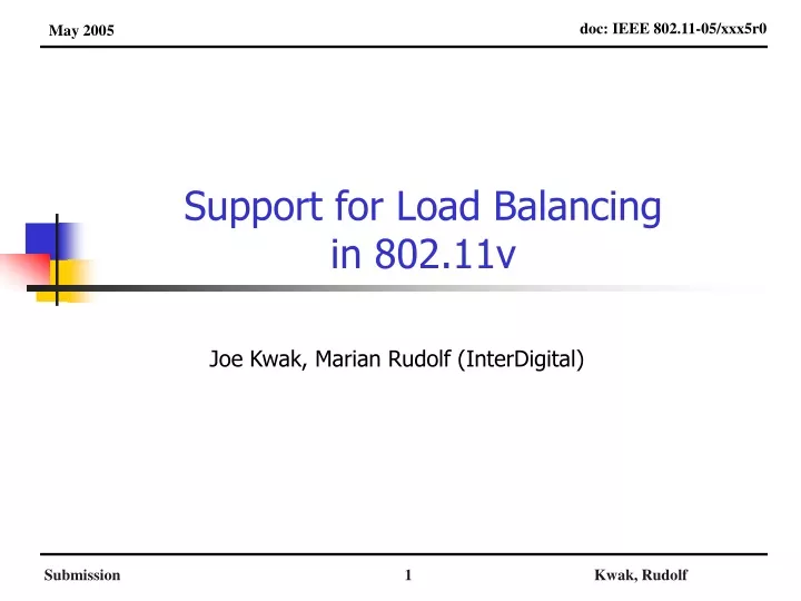 support for load balancing in 802 11v