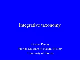 Integrative taxonomy