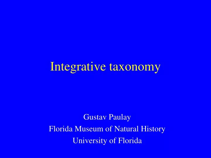 integrative taxonomy
