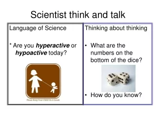 Scientist think and talk