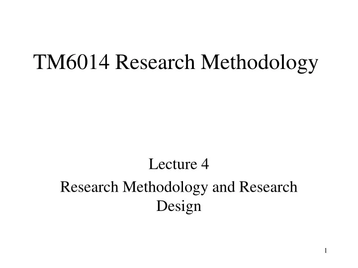 tm6014 research methodology