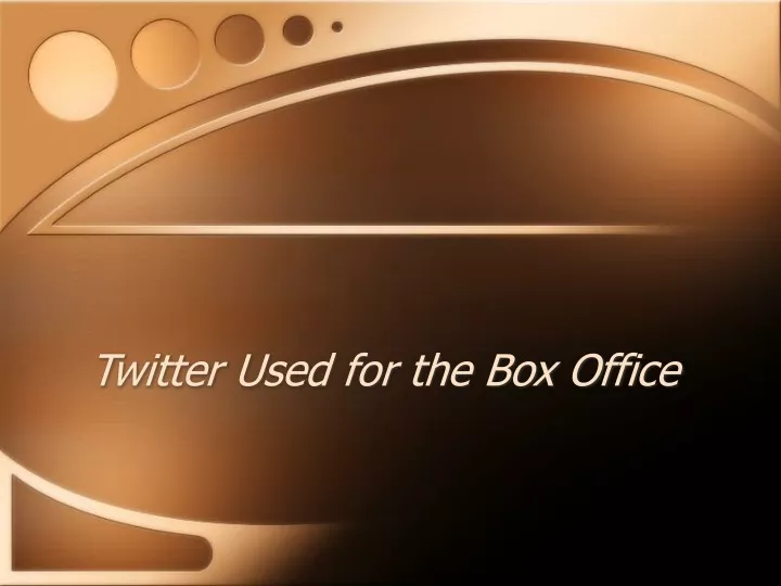 twitter used for the box office