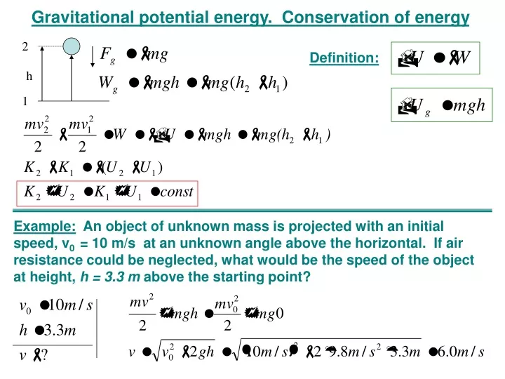 gravitational potential energy conservation