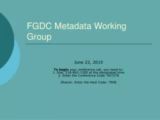 FGDC Metadata Working Group